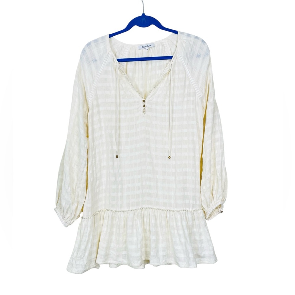 Celina Moon 100% Cotton Boho Tunic Dress in Ivory Size XSmall - Picture 2 of 11
